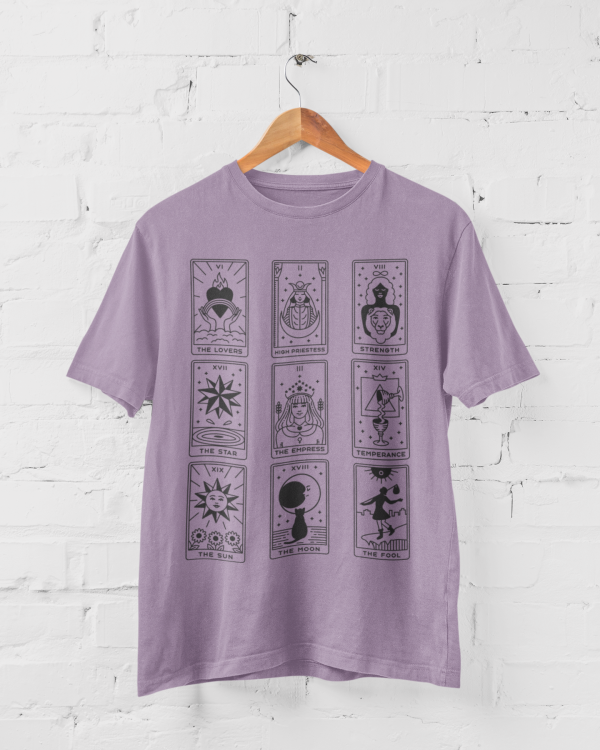 Tarot Card T-shirt Featuring The Lovers, The Star, The Empress & more positive feminine energy cards