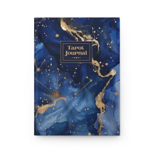 Golden Horizon Tarot Journal – Blue and Gold Abstract Hardcover Journal