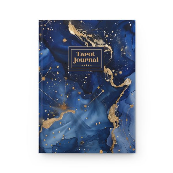 Golden Horizon Tarot Journal – Blue and Gold Abstract Hardcover Journal