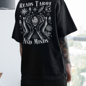 Oversized Tarot T-Shirt - Reads Tarot and Minds Back Print Tee